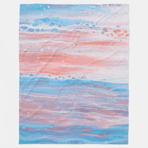 *~* Beach Foam Pastellkrita för Abstrakt Turkos P Fleecefilt
