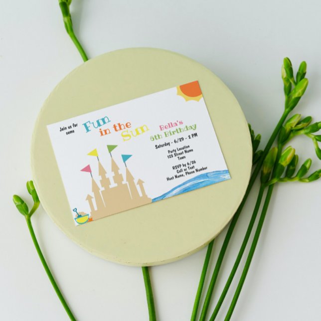 Beach Födelsedagsfest inbjudan (Skapare uppladdad)