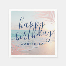 Beach Födelsedagsfest Personlig Cocktail Pappersservett