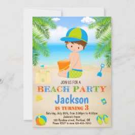 Beach-födelsedagsinbjudan Beach-inbjudan för pojke Inbjudningar