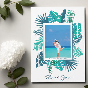 Beach Foliage Bröllop Photo Tack Magnet Card