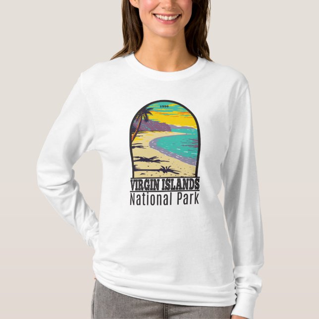 Beach för Jungfruöarna Nationalparken Trunk Bay T Shirt (Framsida)