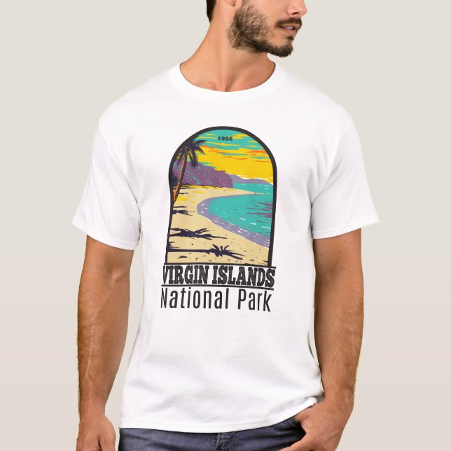 Beach för Jungfruöarna Nationalparken Trunk Bay T Shirt (Framsida)