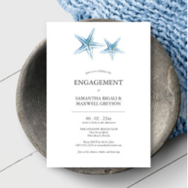 Beach Förlovningsfest Inbjudan Watercolor Starfish
