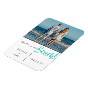 Beach-fotoskript Spara datum Magnet