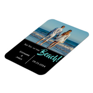 Beach-fotoskript Spara datum Magnet