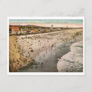 Beach från Cliff House, San Francisco Vintage Vykort