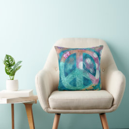 Beach Fredstecken HIppie Boho Teal Rosa Sand Kudde