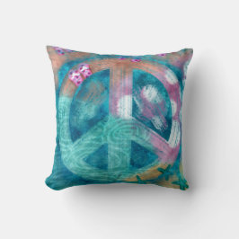 Beach Fredstecken HIppie Boho Teal Rosa Sand Kudde