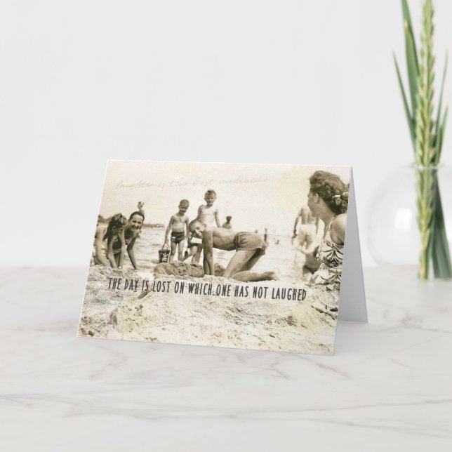 BEACH FROLICS-gratulationskort Tack Kort (Framsida)