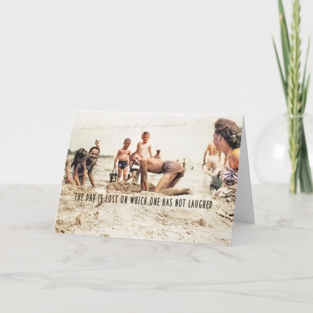 BEACH FROLICS-gratulationskort Tack Kort (Framsida)