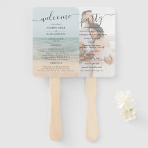 Beach Front Vintage Hawaiian Bröllopsprogram