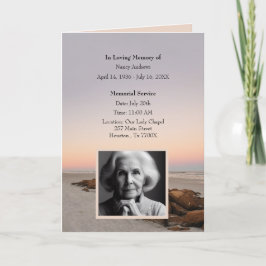 Beach Funeral Memorial Obituary Foldat Program