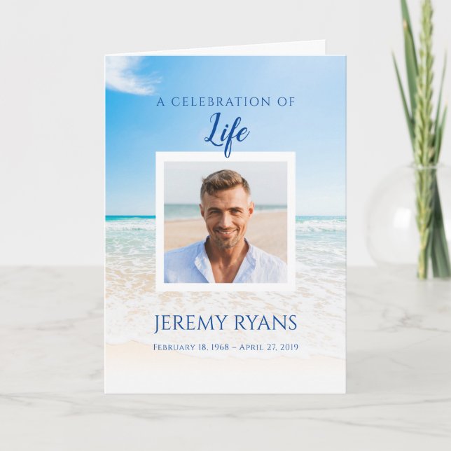 Beach Funeral Memorial Program (Framsida)