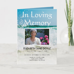 Beach Funeral Program Serviceorder