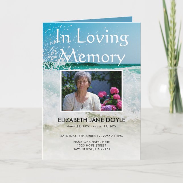 Beach Funeral Program | Serviceorder (Framsida)