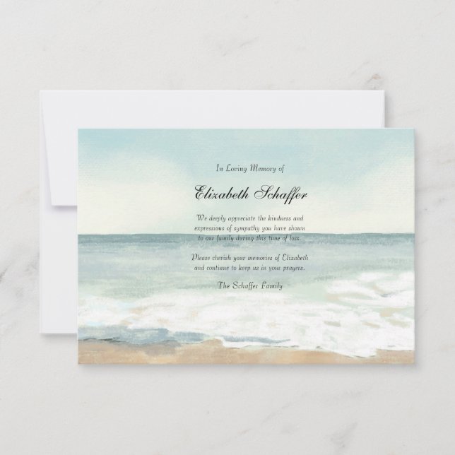 Beach Funeral Tack You Card Inbjudningar (Framsida)