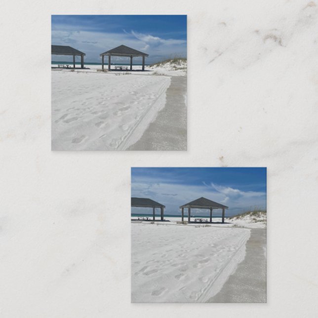 BEACH FYRKANTIGT VISITKORT (Fram/baksida)