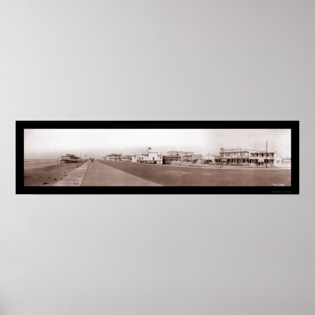 Beach Galveston, TX Photo 1910 Poster (Framsidan)