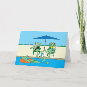 Beach Gators Note Card Helgkort