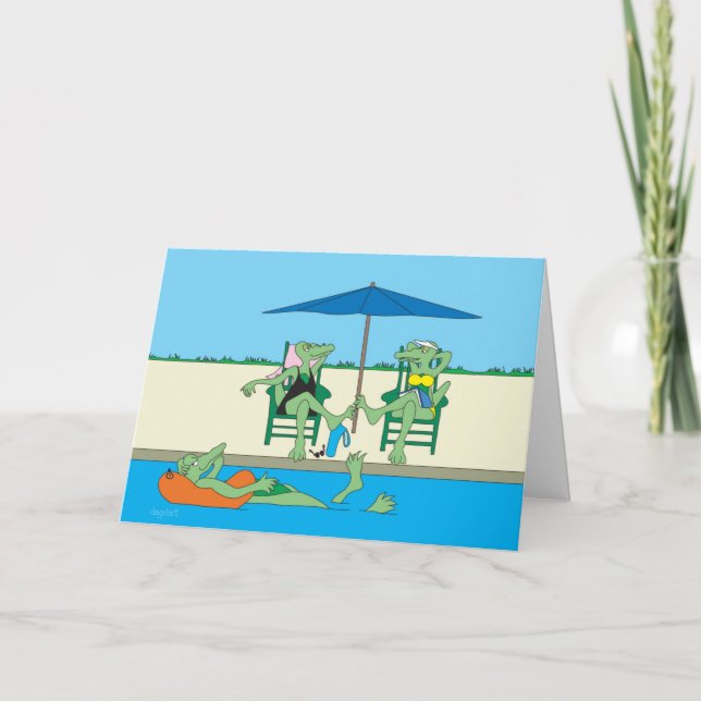 Beach Gators Note Card Helgkort (Framsida)