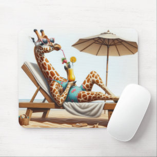 Beach Giraffe Drinking A Cocktail Musmatta
