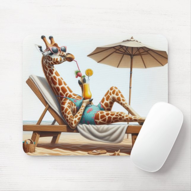 Beach Giraffe Drinking A Cocktail Musmatta (Med mus)