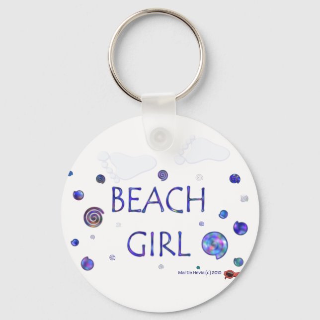 Beach Girl - Footprint - Keychain Nyckelring (Framsida)