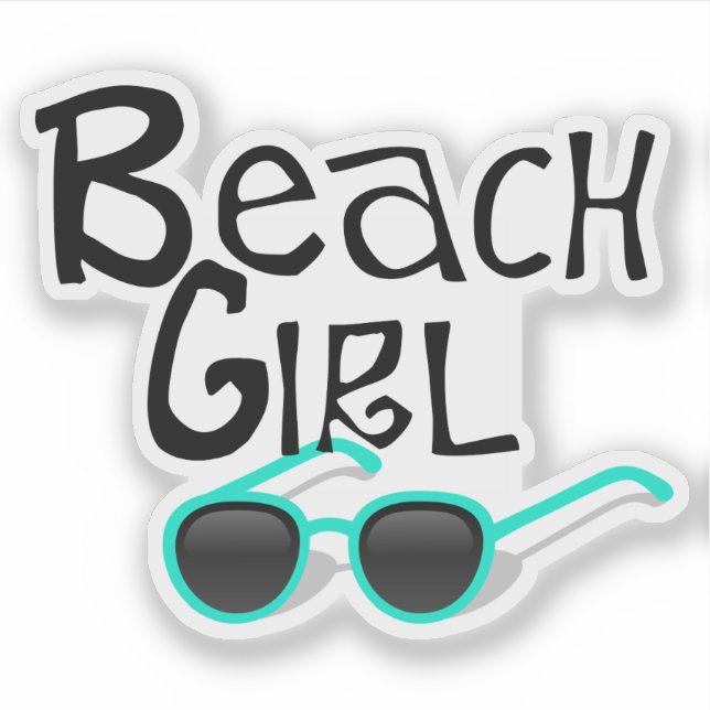Beach Girl med solglasögon Klistermärken (Framsida)