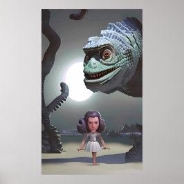 Beach Girl och Monster Ken Gage Poster