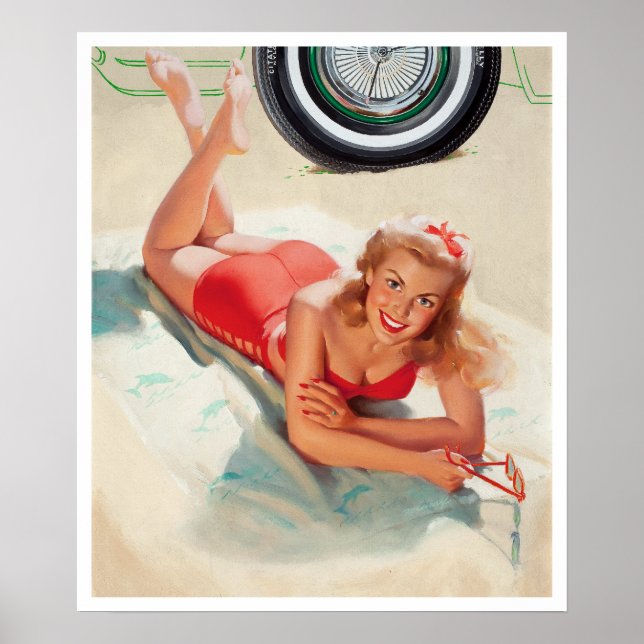 Beach Girl Pin Up Poster (Framsidan)