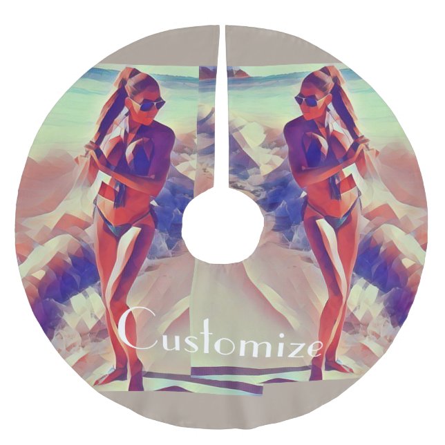 Beach Girl Thunder_Cove Julgransmatta Borstad Polyester (Framsidan)