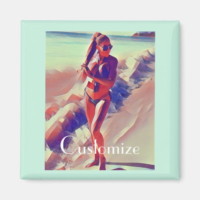 Beach Girl Thunder_Cove Magnet (Framsidan)