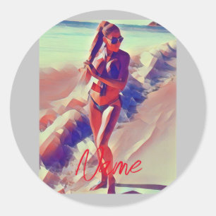 Beach Girl Thunder_Cove Runt Klistermärke