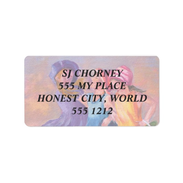 BEACH GIRLFRIENES ADRESSETIKETTERS ADRESSETIKETT (Framsidan)