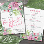 Beach Girls Helg Bachelorette Party Inbjudningar<br><div class="desc">Tropical Beach Girls Helg Bachelorette Party bjudan. Fira bruden som ska vara i stil med denna gigantiska stranddestination, bachelorette inbjudan. Vare sig du ska till Miami, Hawaii, Handflatan Vår, Mexiko, Vegas, eller bara fira med en tropisk vibe hemma, är det här för dig! Med botaniska accenter av rosa och grönt...</div>