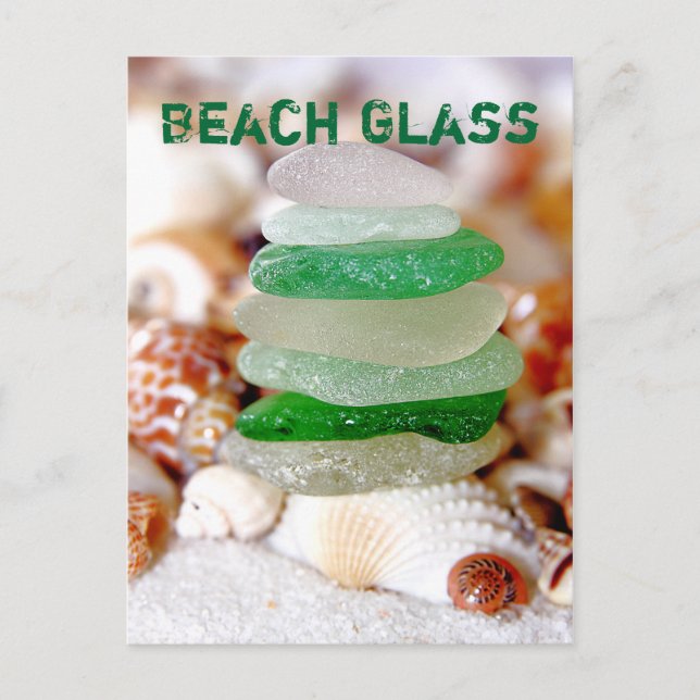 Beach Glass & Seashells vykort (Framsida)
