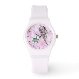 *~* Beach Glitter Art stjärna Fiskgeléfisk Armbandsur