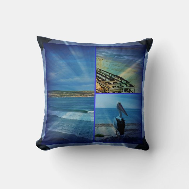 Beach Gnistra Collage, Photo Ram Lounge Cushion Kudde (Framsida)