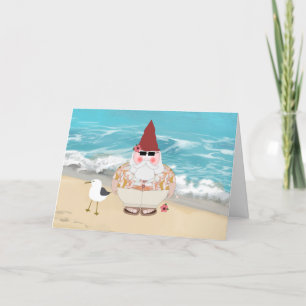 Beach Gnome-kort för mappad hälsning Tack Kort
