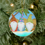 BEACH GNOMES JULGRANSPRYDNAD KERAMIK<br><div class="desc">CUTE BEACH GNOME ART</div>