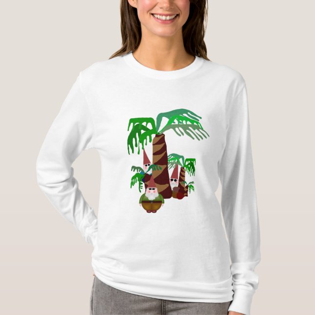 Beach Gnomes Women's Långärmad Tshirt Tee Shirt (Framsida)