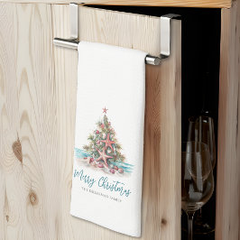 Beach God jul Träd Kökshandduk