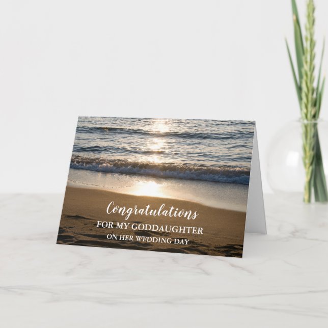 Beach Goddotters Bröllopsdag Grattiss Kort (Framsida)