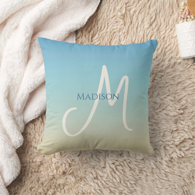 Beach Gradient Monogram  Kudde (Filt)