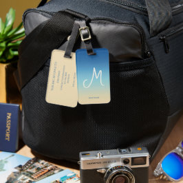 Beach Gradient Monogram Name  Bagagebricka