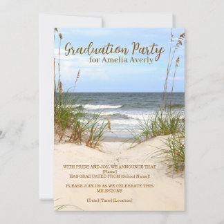 Beach Graduation Party Inbjudningar