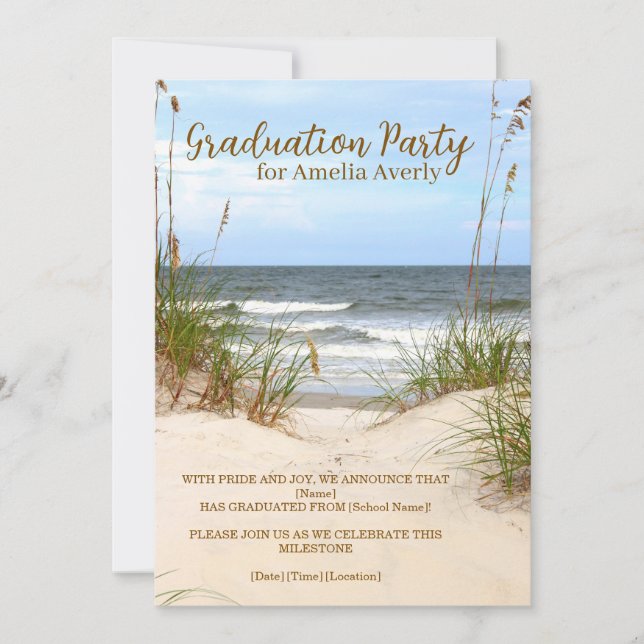 Beach Graduation Party Inbjudningar (Framsida)