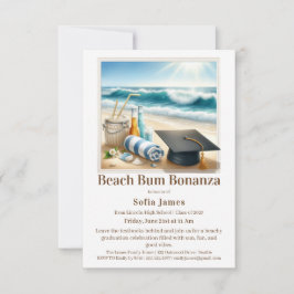 Beach Graduation Party Invitation Inbjudningar