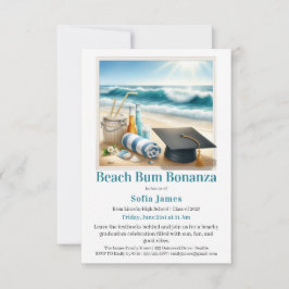 Beach Graduation Party Invitation Inbjudningar